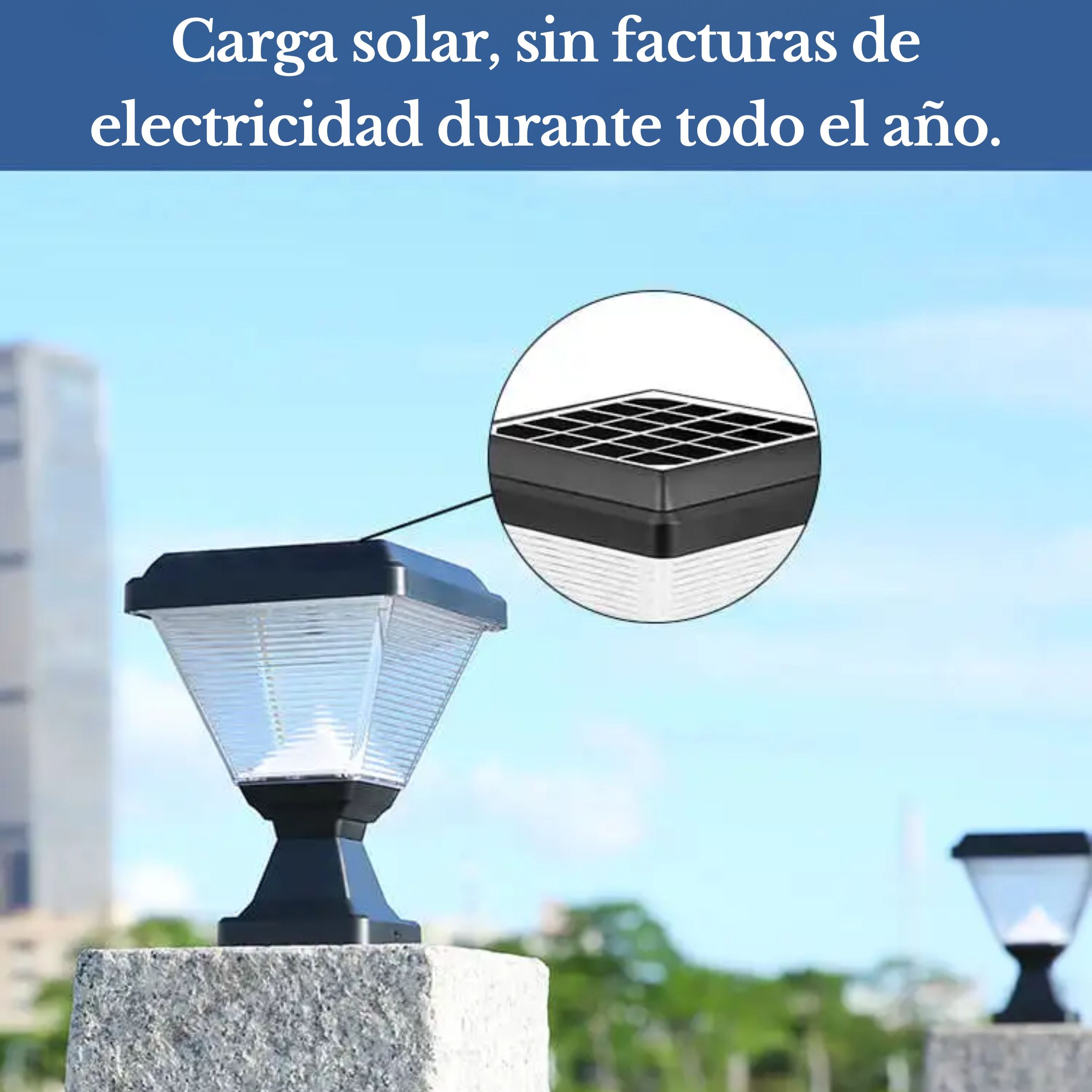 Lámpara de Pilar Solar Decorativa, Hermético, Aluminio y PC, ZC-ZTD0406